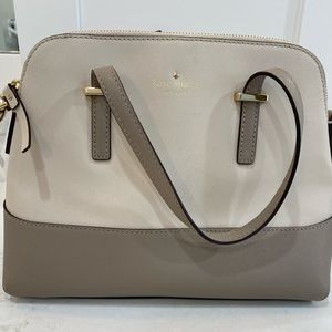 Kate Spade cream and gray mini bowling purse